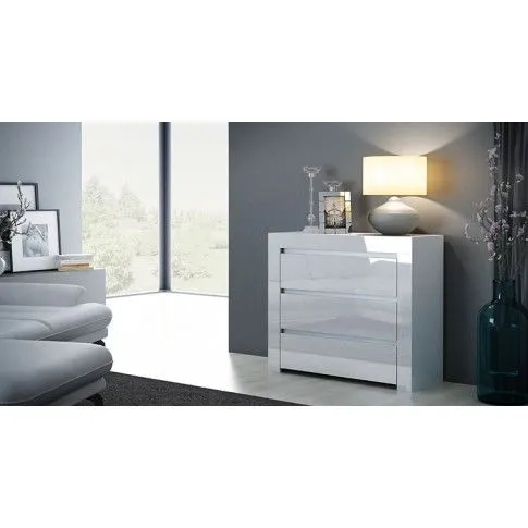 Zdjęcie lakierowana biała komoda 80 cm Margino 5X | Edinos.pl