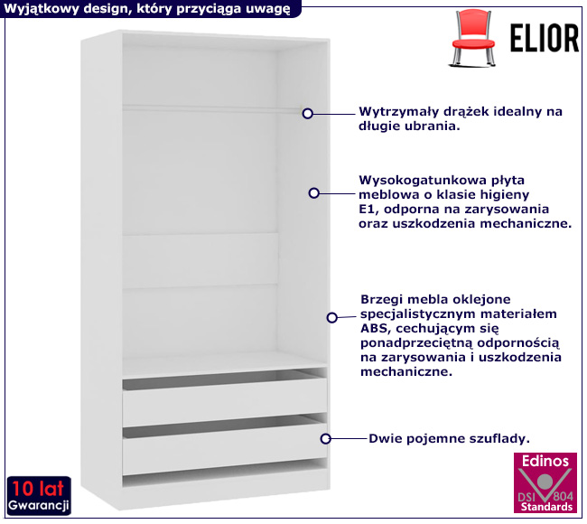 Szafa bez drzwiczek Uxaro 3X kolor biały