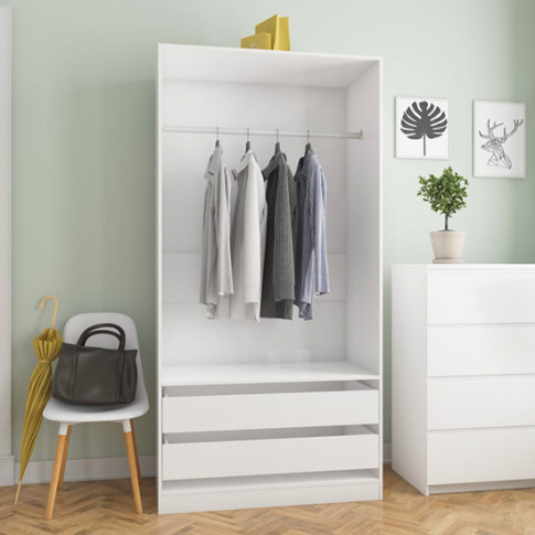 Wizualizacja białej szafy w połysku Dikom 3X