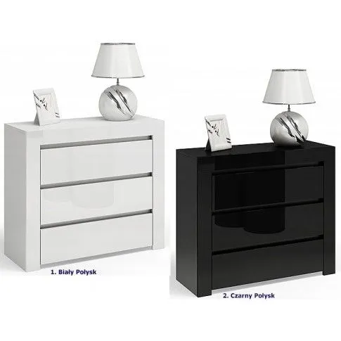Szczegółowe zdjęcie nr 4 produktu Lakierowana komoda Margino 5X - czarny połysk