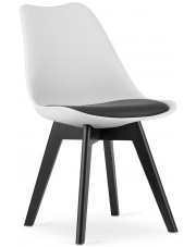 Białe krzesło kuchenne z czarną poduszką - Asaba 4X w sklepie Edinos.pl
