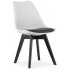 Białe krzesło kuchenne z czarną poduszką - Asaba 4X