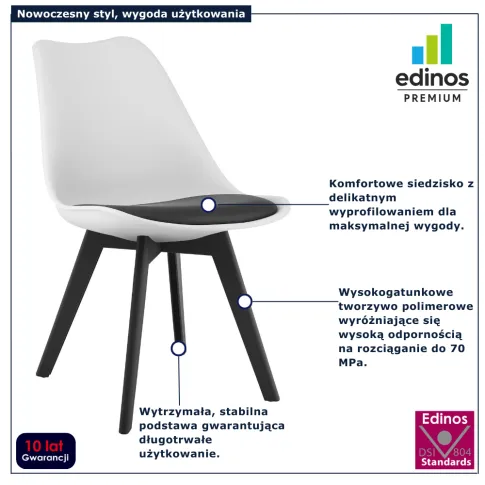 krzeslo ares białe czarne