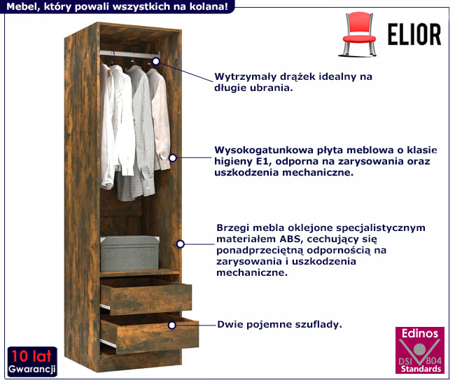 Szafa bez drzwiczek Uxaro 4X kolor przydymiony dąb