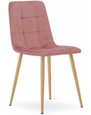 Różowe welurowe krzesło do salonu - Fabiola 3X w sklepie Edinos.pl