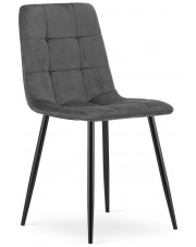 Szare metalowe tapicerowane krzesło - Fabiola 4X w sklepie Edinos.pl