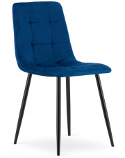Niebieskie welurowe krzesło do stołu - Fabiola 4X w sklepie Edinos.pl