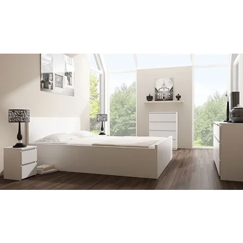 Wizualizacja białej komody z zestawu  Marlus