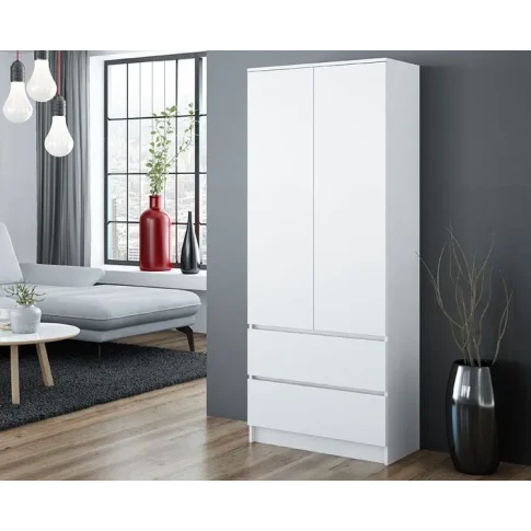 Wizualizacja białej szafy z zestawu Marlus