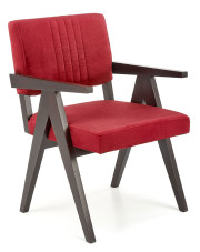Czerwone drewniane krzesło vintage -  Noko w sklepie Edinos.pl
