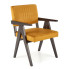 Musztardowe drewniane krzesło w stylu retro -  Noko