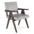 Szare tapicerowane krzesło w stylu retro -  Noko