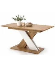 Prostokątny nowoczesny stół dąb lancelot + biały - Roslon w sklepie Edinos.pl