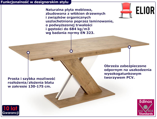 Nowoczesny stół na jednej nodze Mariel