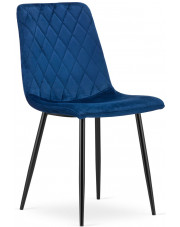 Granatowe metalowe krzesło pikowane - Saba 4X w sklepie Edinos.pl
