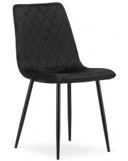 Czarne welurowe krzesło kuchenne - Saba 4X w sklepie Edinos.pl
