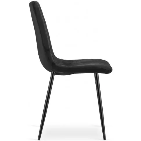 zestaw 4 aksamitnych czarnych krzeseł do jadalni saba