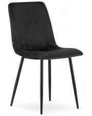 Czarne aksamitne krzesło kuchenne - Fernando 4X w sklepie Edinos.pl