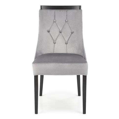 Pikowane szare krzesło welurowe Silo