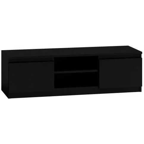 Zdjęcie produktu Czarna nowoczesna szafka pod tv - Verta 3X 140 cm.