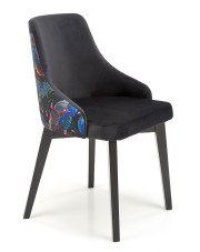 Czarne tapicerowane welurem krzesło - Dabox w sklepie Edinos.pl