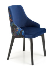 Granatowe nowoczesne krzesło welurowe - Dabox w sklepie Edinos.pl