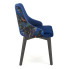 Granatowe tapicerowane welurem krzesło Dabox