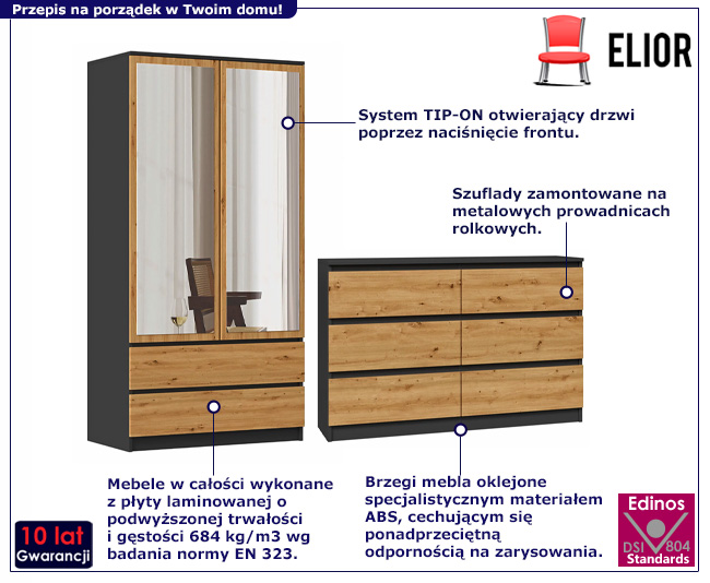Zestaw szafa i komoda Ulasa