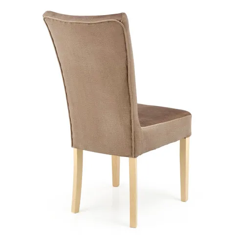 Beżowe tapicerowane welurem krzesło Depso