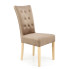 Beżowe tapicerowane krzesło drewniane - Depso