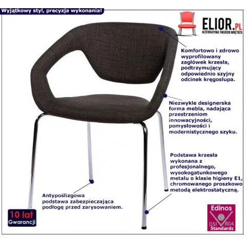 Fotografia Krzesło kubełkowe Lofas 2X - brązowe z kategorii Krzesła