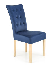 Granatowe krzesło tapicerowane welurem - Depso w sklepie Edinos.pl