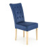 Granatowe krzesło tapicerowane welurem - Depso