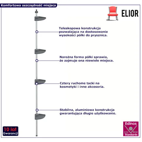 Narożna półka pod prysznic Axy