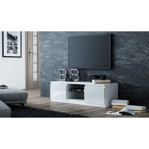 Zdjęcie lakierowana biała szafka RTV Noria 5X 140 cm | Edinos.pl