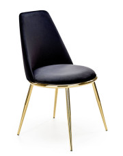 Czarne welurowe krzesło w stylu glamour- Gasso w sklepie Edinos.pl