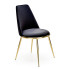 Czarne welurowe krzesło w stylu glamour- Gasso