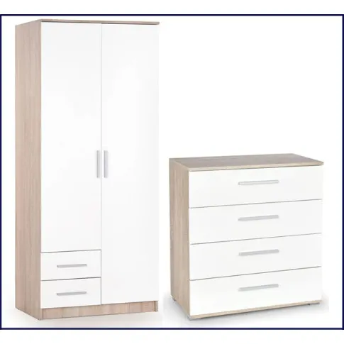 Klasyczny zestaw szafa i komoda Loreno