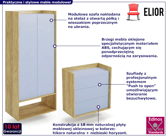 Zestaw szafa i komoda Tomox