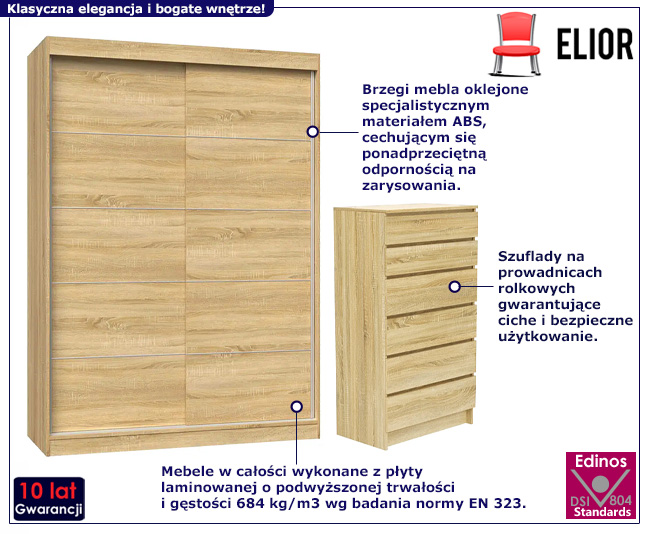 Zestaw szafa i komoda Sergio