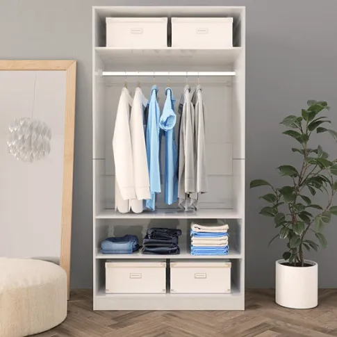 Wizualizacja białej szafy w połysku Lorus