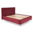 Czerwone łóżko tapicerowane welurem Rimoso