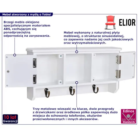 Skandynawska półka na klucze Mofer 3X