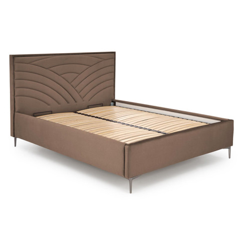 Bezowe łóżko tapicerowane Rimoso 5X