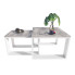 Kwadratowy zestaw stolików kawowych beton + biały - Juna 3X