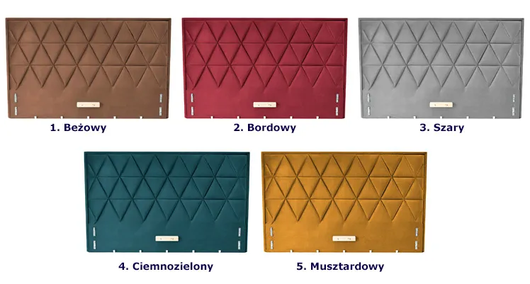 Kolory zagłówków łóżka Irto 7X