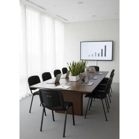 Czarne konferencyjne krzesło sztaplowane tapicerowane   Ilosso 3X