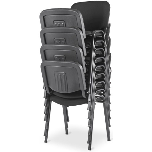 czarne krzesła sztaplowane czarne konferencyjne hoster