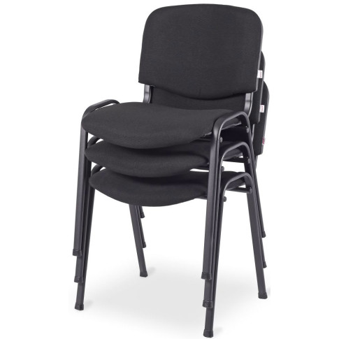 czarne krzesło iso metalowe do sal konferencyjnych bankietowych hoster 3x