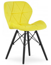 Żółte pikowane welurowe krzesło - Zeno 6X w sklepie Edinos.pl